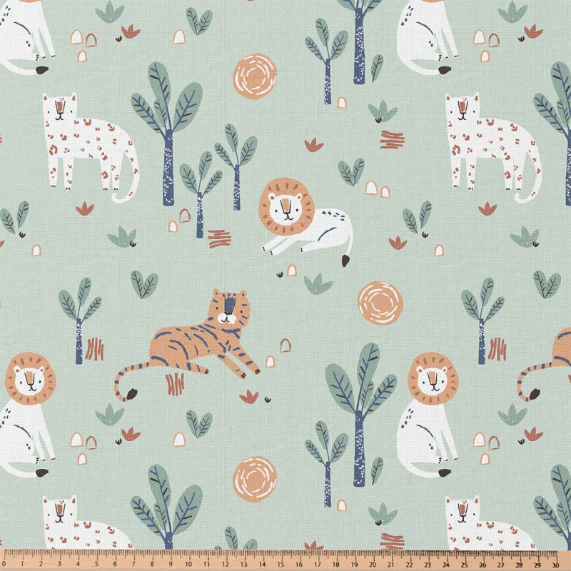 Printed Cotton MIGRAOU Blue / Orange